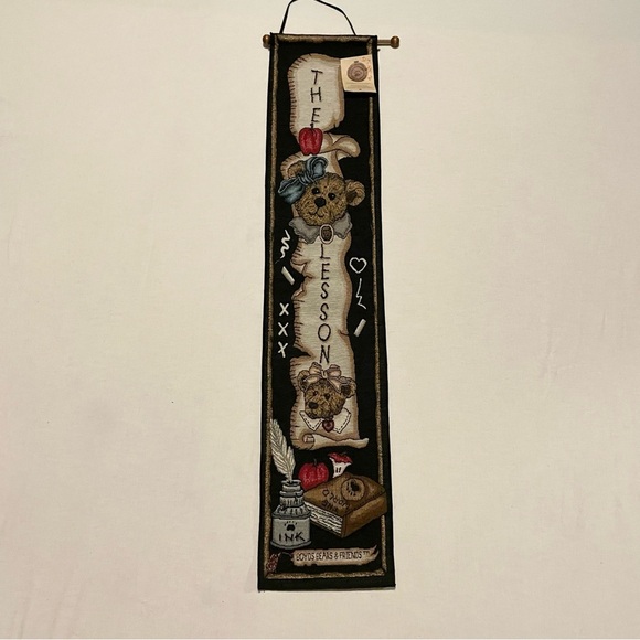 Vintage The Lesson Classroom Bedroom Tapestry Wall Hanging Banner Boyds Bears - Picture 15 of 16